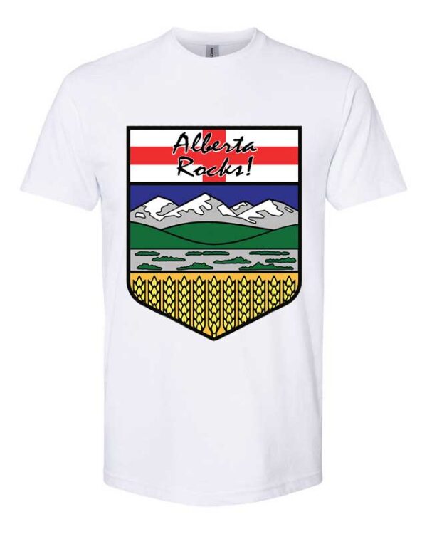 Full colour sublimated Alberta Rocks t-shirt with Alberta Flag